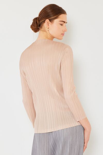 Marina West Swim Pleated Long Sleeve Boatneck Top - AllIn Computer