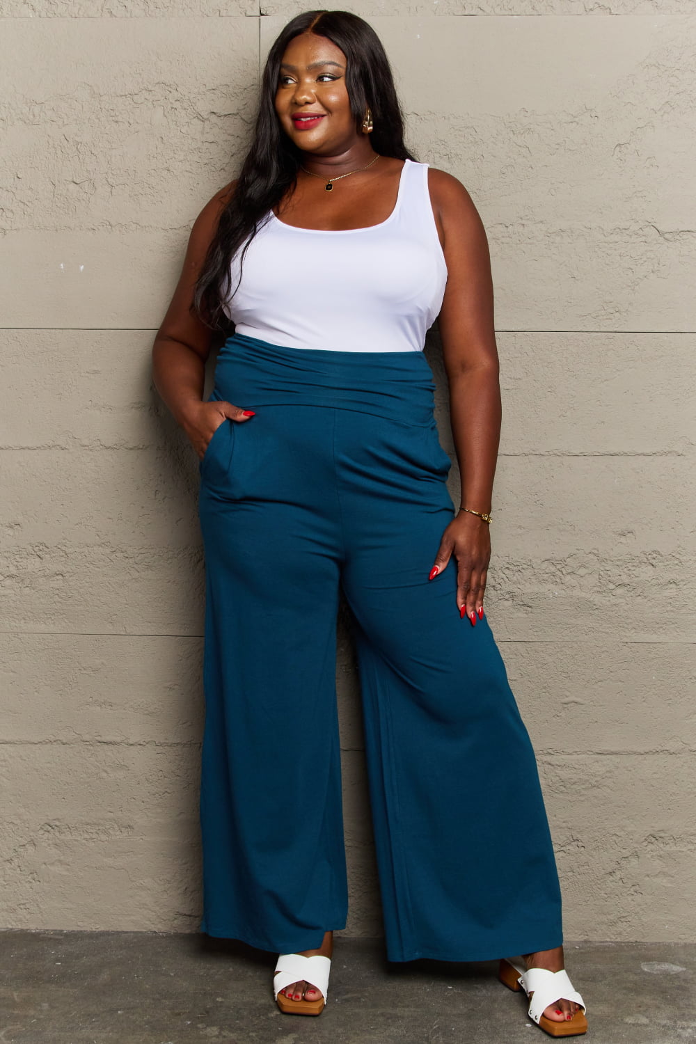 Culture Code My Best Wish Full Size High Waisted Palazzo Pants - AllIn Computer