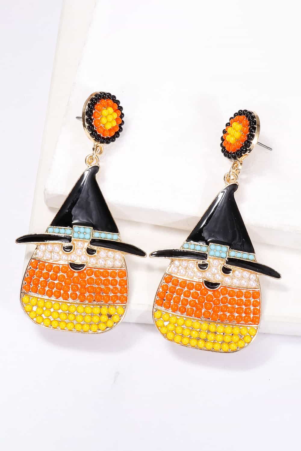Witch's Hat Shape Synthetic Pearl Dangle Earrings - AllIn Computer
