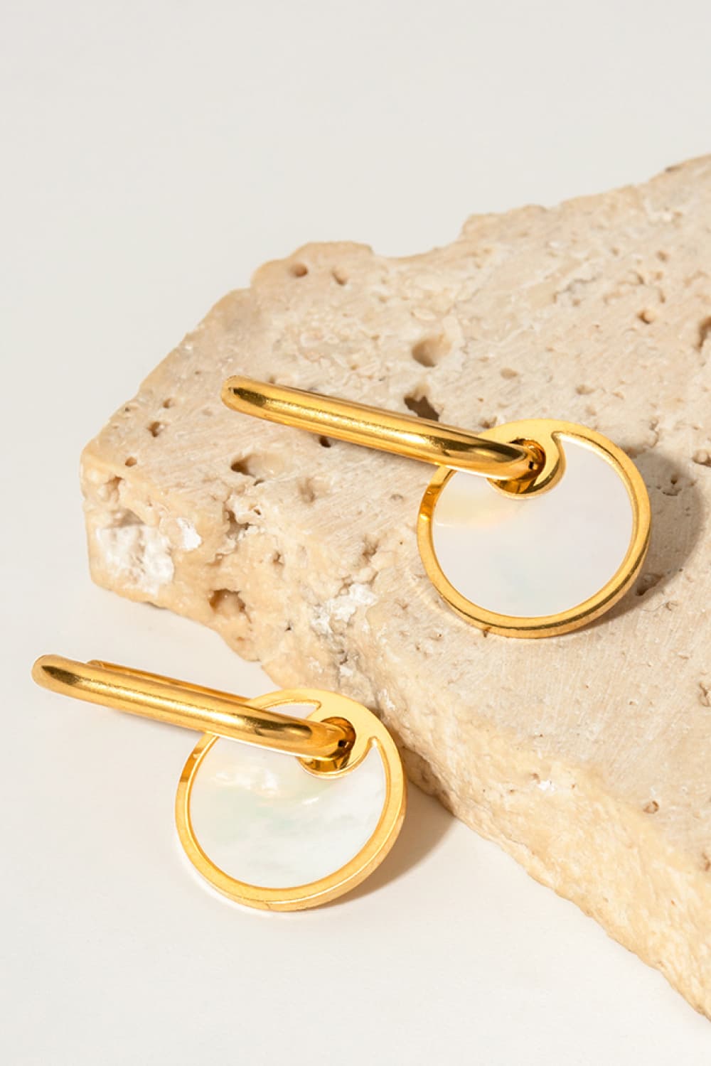 Copper White Mother-Of-Pearl Drop Earrings - AllIn Computer