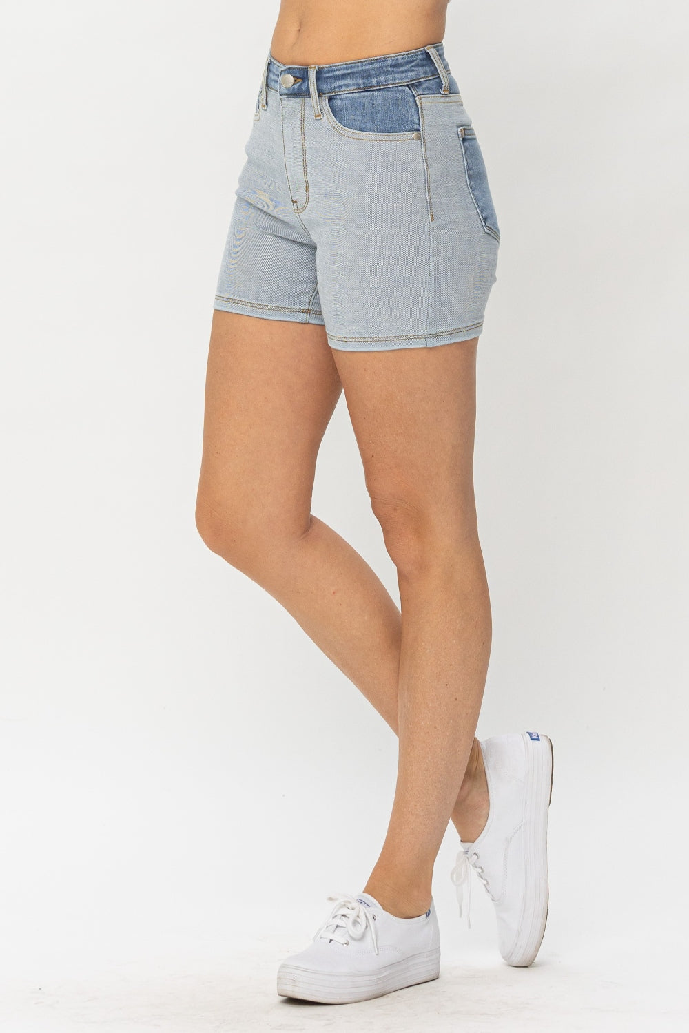 Judy Blue Full Size Color Block Denim Shorts - AllIn Computer