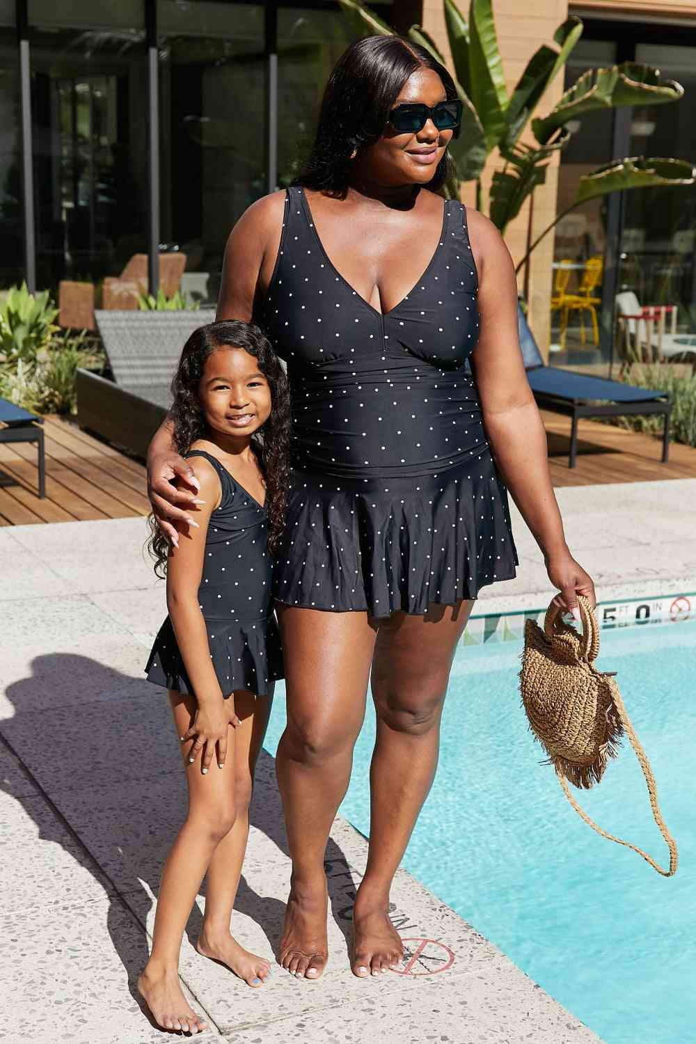 Marina West Swim Clear Waters Swim Dress in Black/White Dot - AllIn Computer
