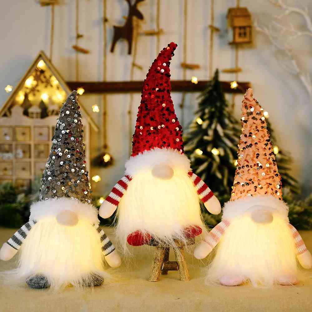 Sequin Light-Up Faceless Gnome - AllIn Computer