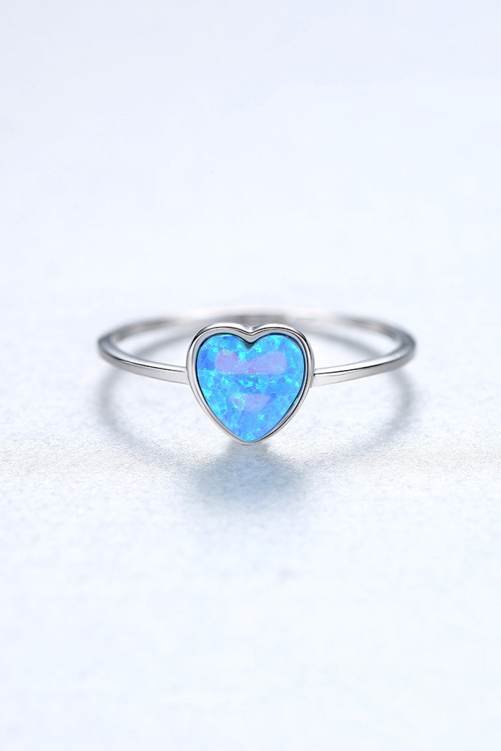 Opal Heart 925 Sterling Silver Ring - AllIn Computer