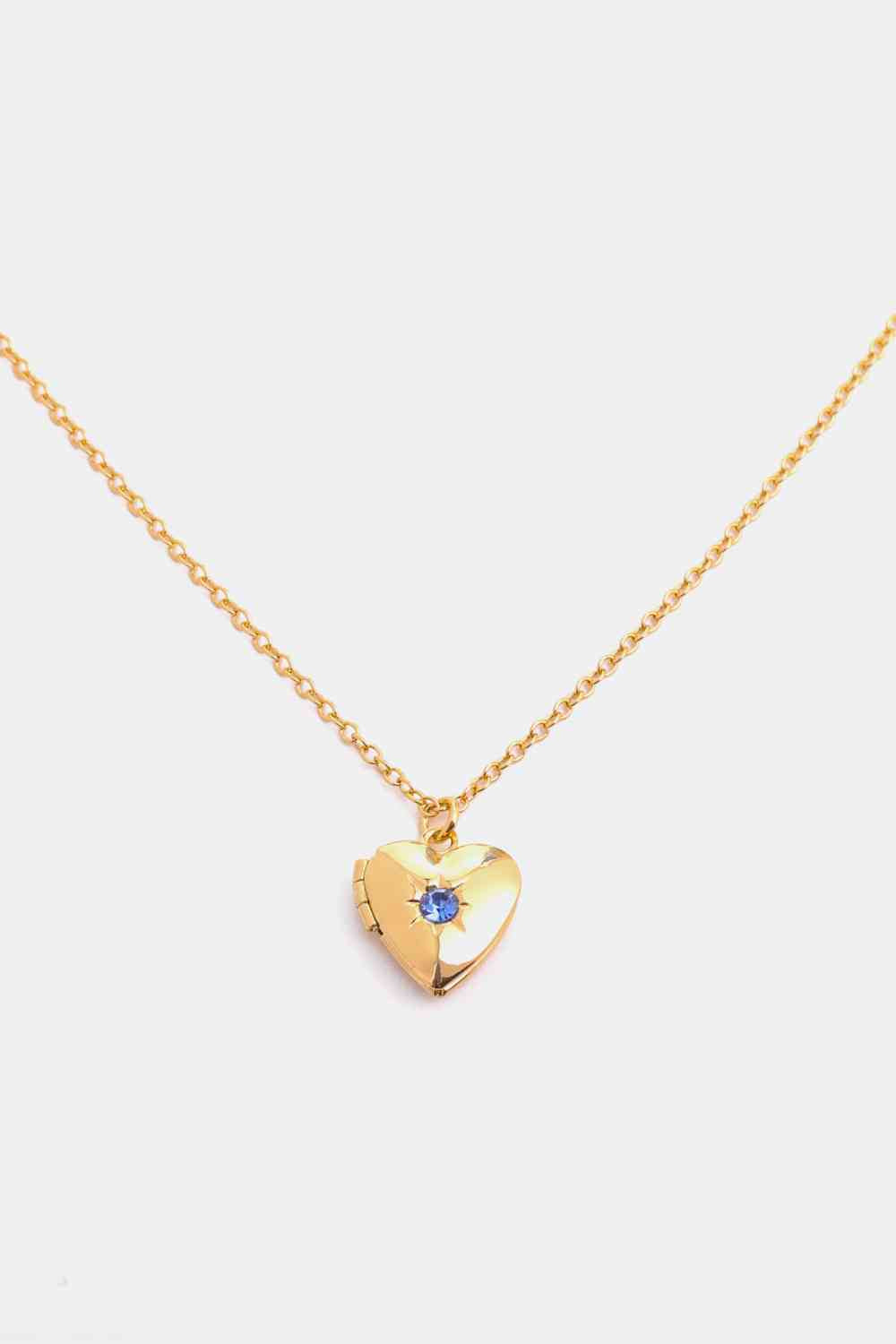 Zircon Heart Shape 14K Gold-Plated Pendant Necklace - AllIn Computer