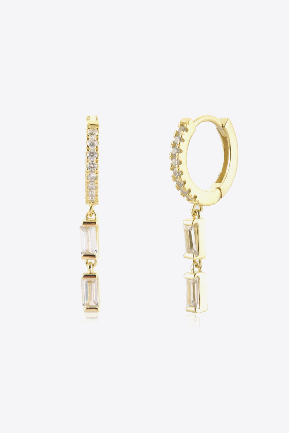 Zircon 925 Sterling Silver Drop Huggie Earrings - AllIn Computer