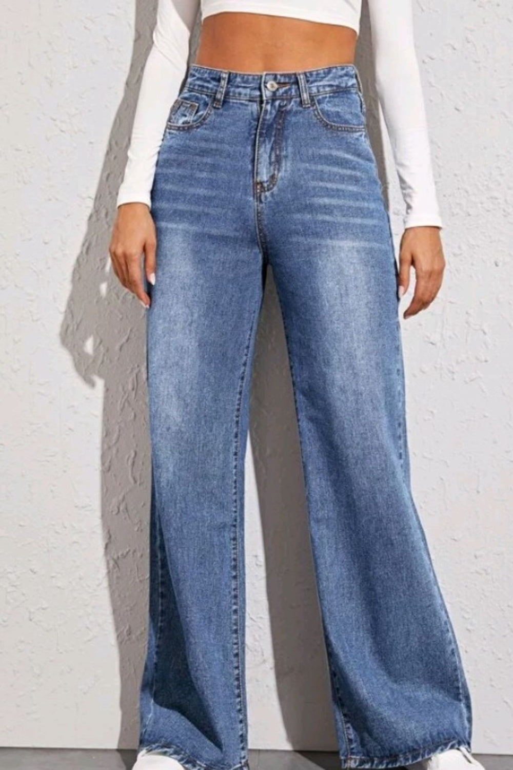 High Waist Wide Leg Jeans - AllIn Computer
