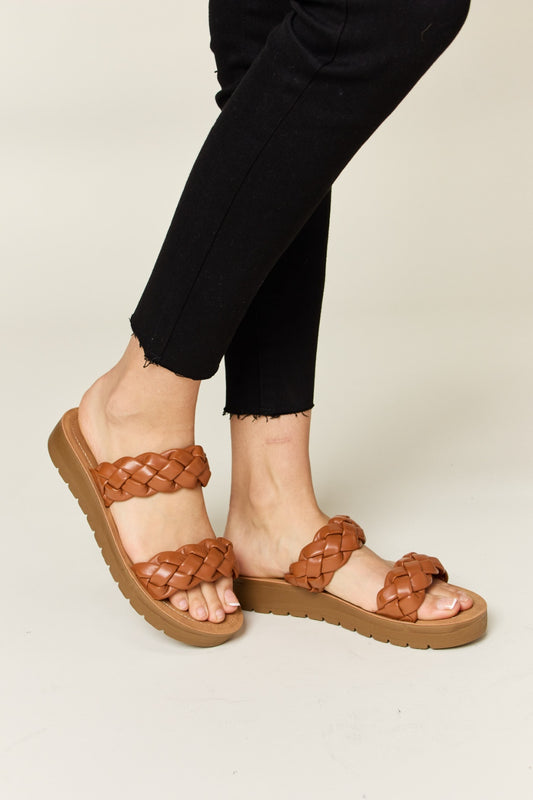 WILD DIVA Woven Dual Band Platform Sandals - AllIn Computer