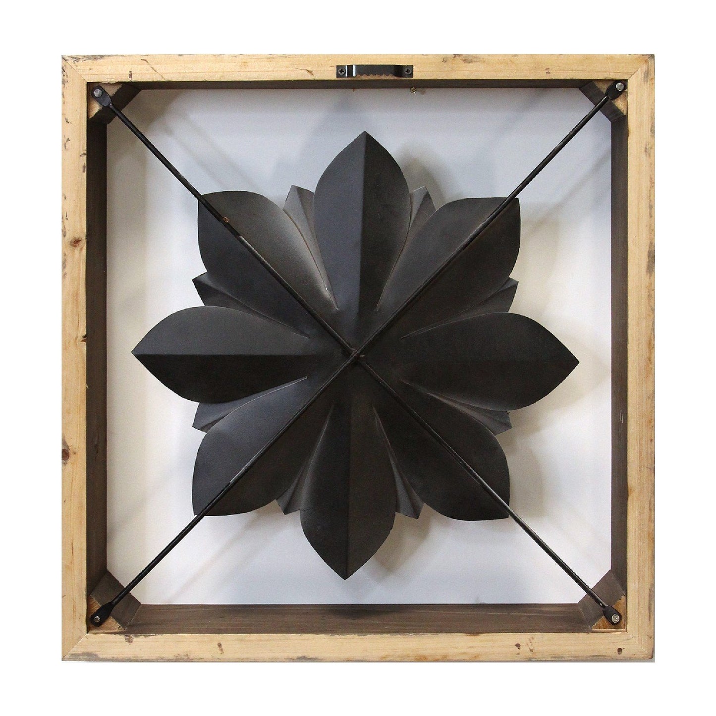 Grey Metal &amp;amp; Wood Framed Wall Flower - AllIn Computer