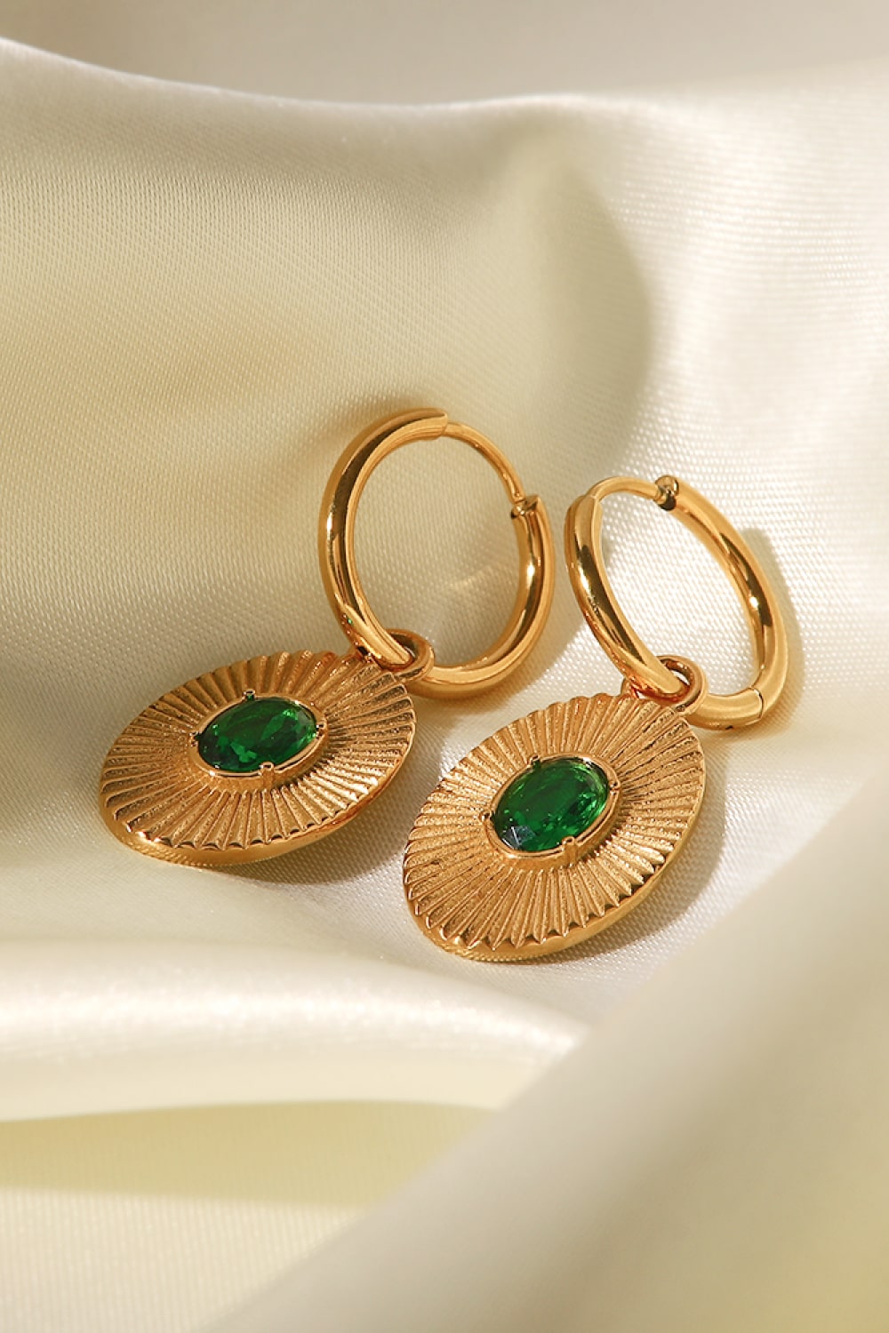 Stainless Steel Oval Dangle Earrings - AllIn Computer