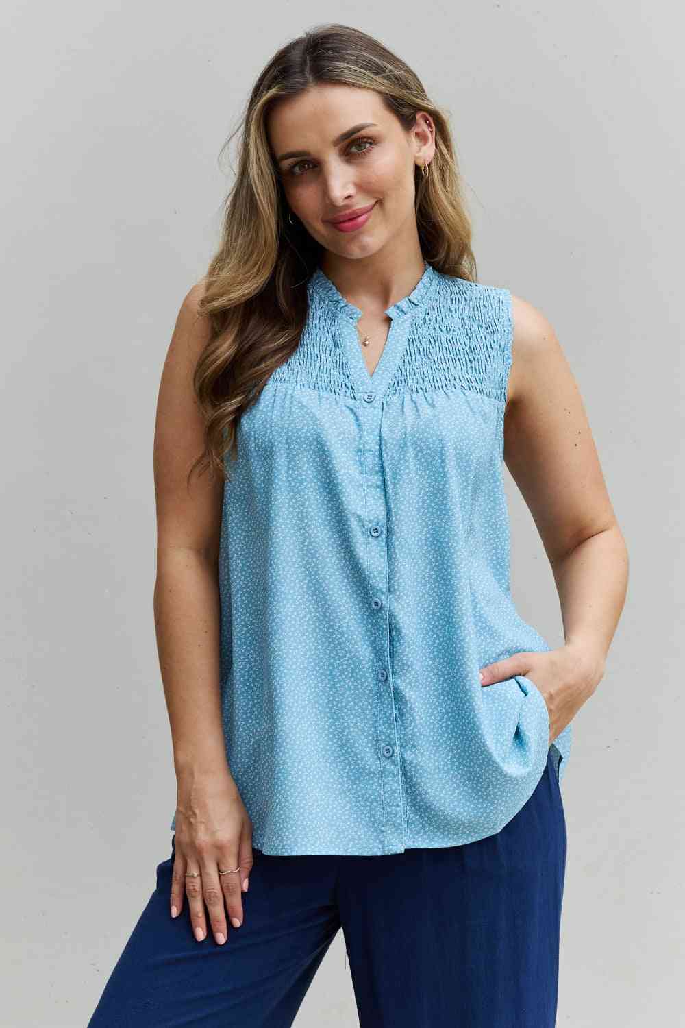 HEYSON She Means Business Full Size Ruffled Floral Flare Shirt - AllIn Computer