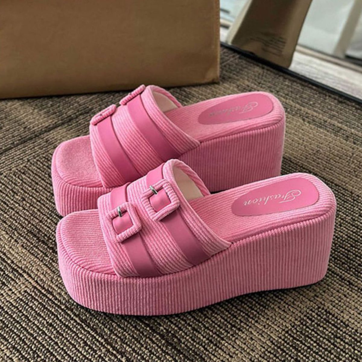 Open Toe Wedge Suede Sandals - AllIn Computer
