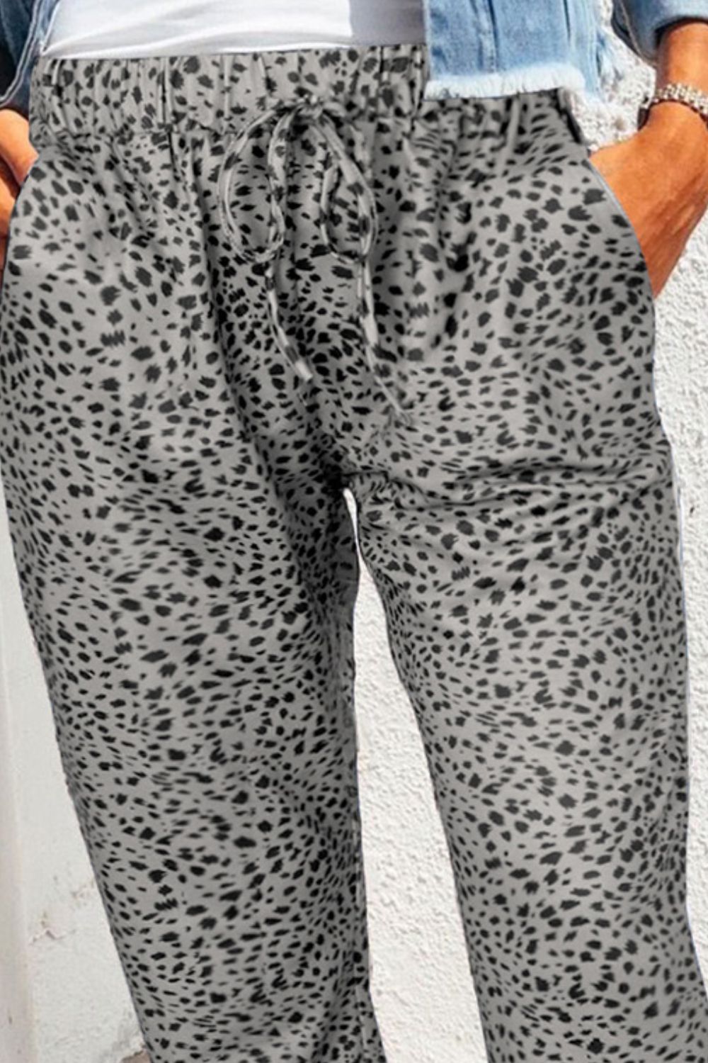 Leopard Pocketed Long Pants - AllIn Computer