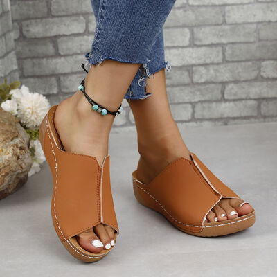 PU Leather Open Toe Sandals - AllIn Computer