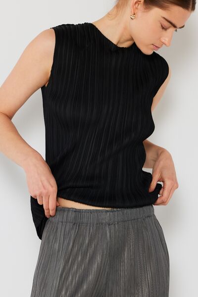 Marina West Swim Pleated Sleeveless Crewneck Tank - AllIn Computer