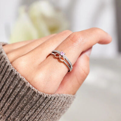 Heart Number 8 Zircon Double-Layered Ring - AllIn Computer