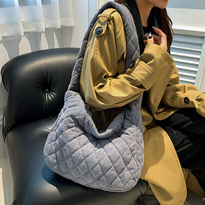 Corduroy Medium Shoulder Bag - AllIn Computer