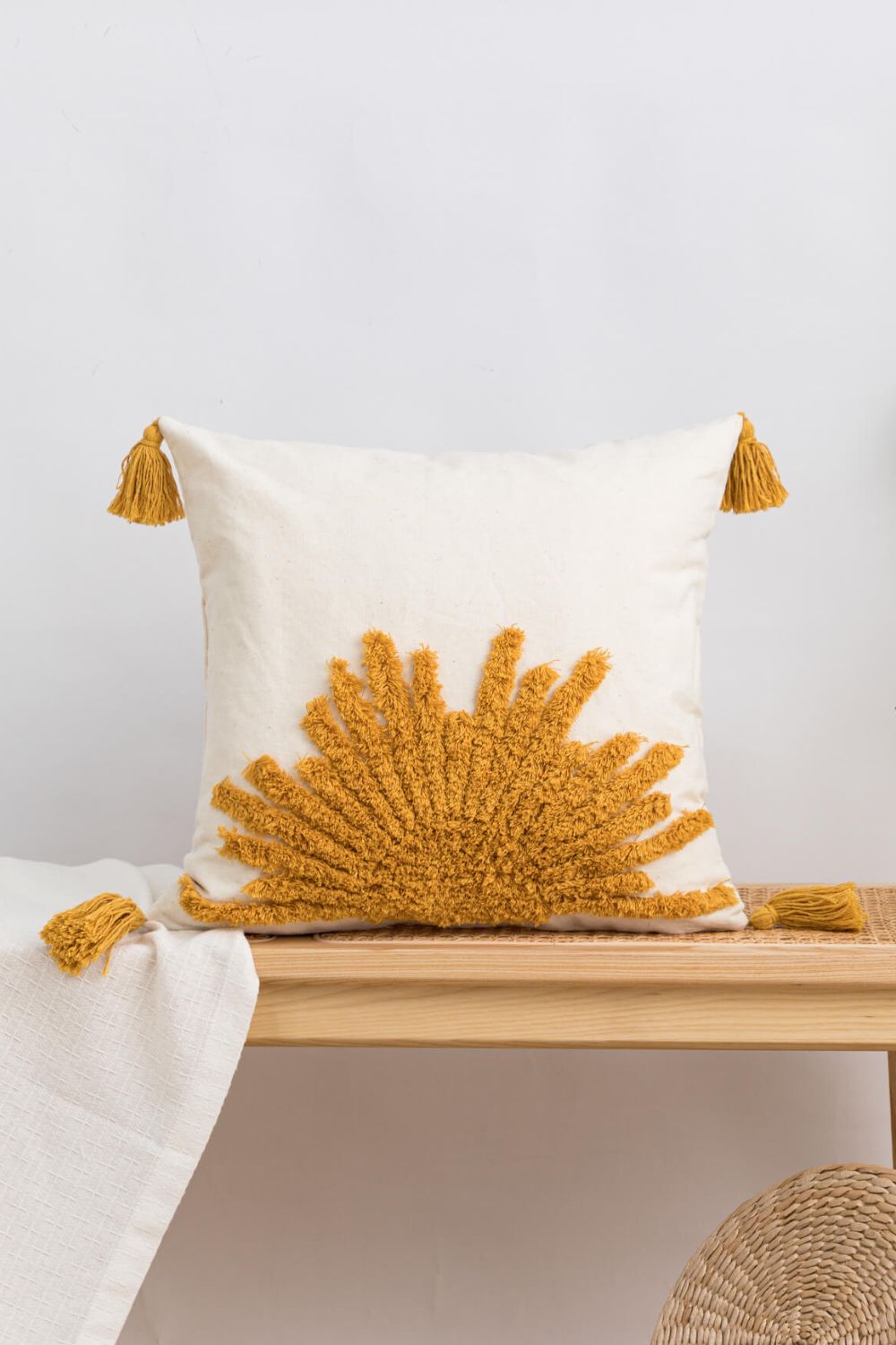 Sun Graphic Tassel Decorative Throw Pillow Case - AllIn Computer
