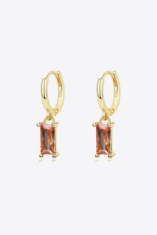 Retro 925 Sterling Silver Cubic Zirconia Drop Earrings - AllIn Computer