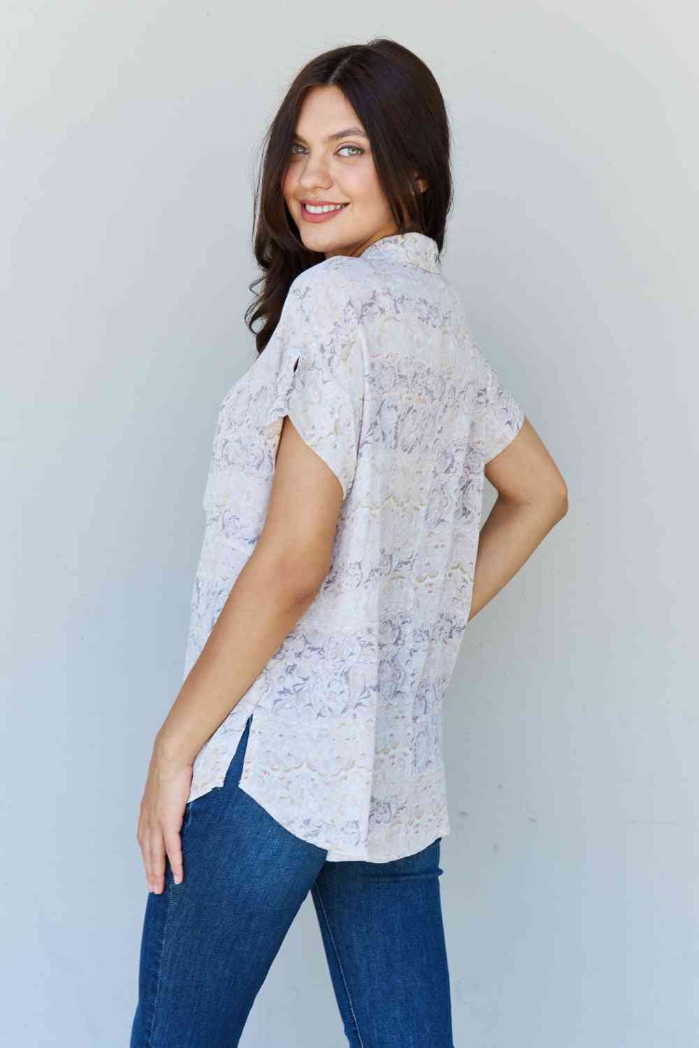 ODDI Full Size Floral Paisley Print Twist Tunic Top - AllIn Computer