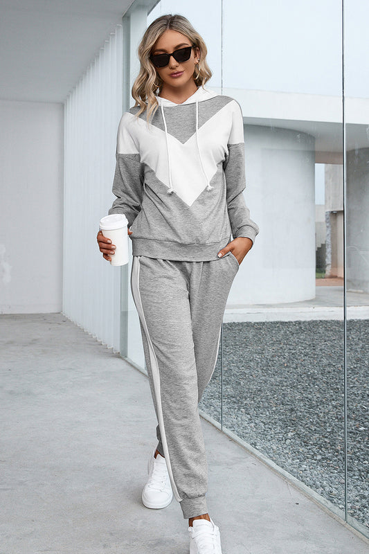 Dropped Shoulder Hoodie and Long Pants Set - AllIn Computer