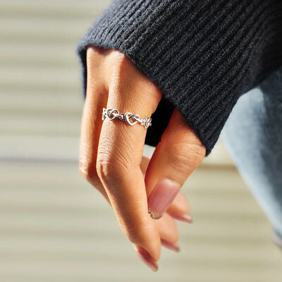 Knotted Hearts 925 Sterling Silver Open Ring - AllIn Computer