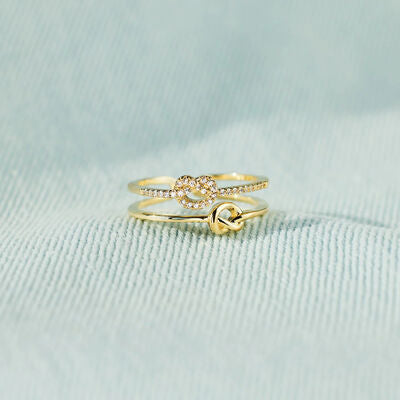 925 Sterling Silver Double-Layered Knot Ring - AllIn Computer