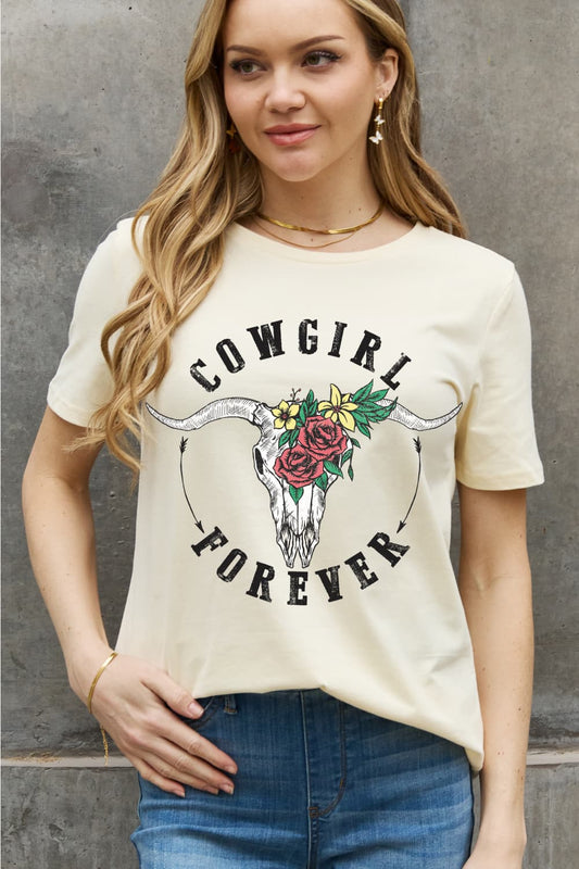Simply Love Full Size COWGIRL FOREVER Graphic Cotton Tee - AllIn Computer