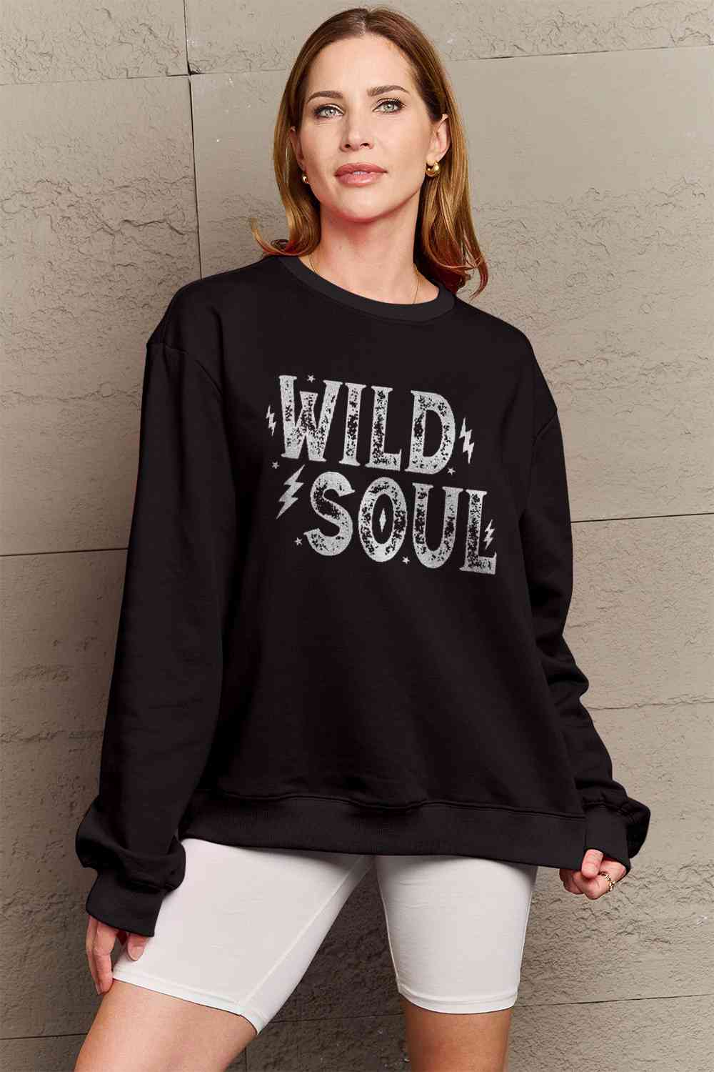 Simply Love Full Size WILD SOUL Graphic Sweatshirt - AllIn Computer