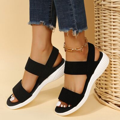 Rubber Open Toe Low Heel Sandals - AllIn Computer