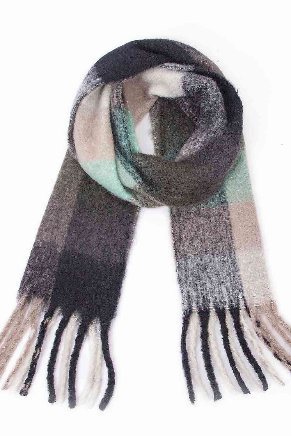 Fringe Detail Polyester Scarf - AllIn Computer