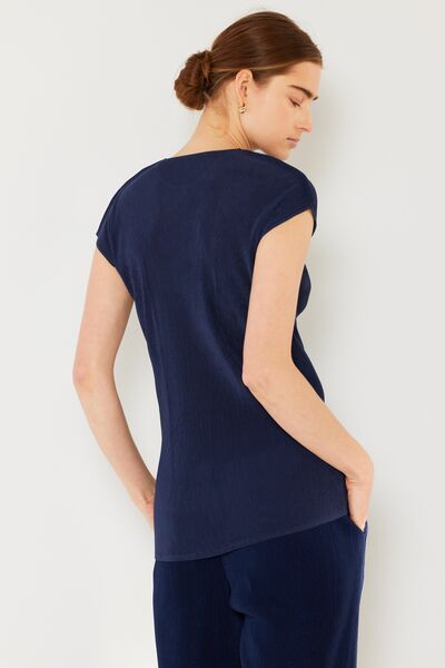 Marina West Swim Rib Pleated Cap Sleeve Top - AllIn Computer