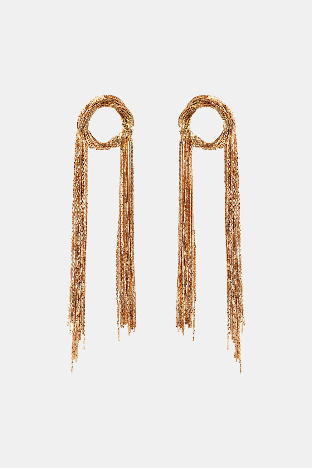 Round Shape Fringed Copper Earrings - AllIn Computer