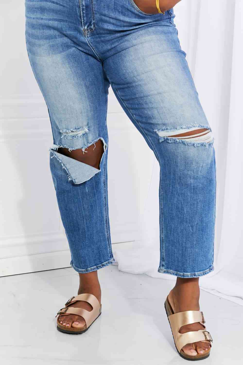RISEN Full Size Emily High Rise Relaxed Jeans - AllIn Computer