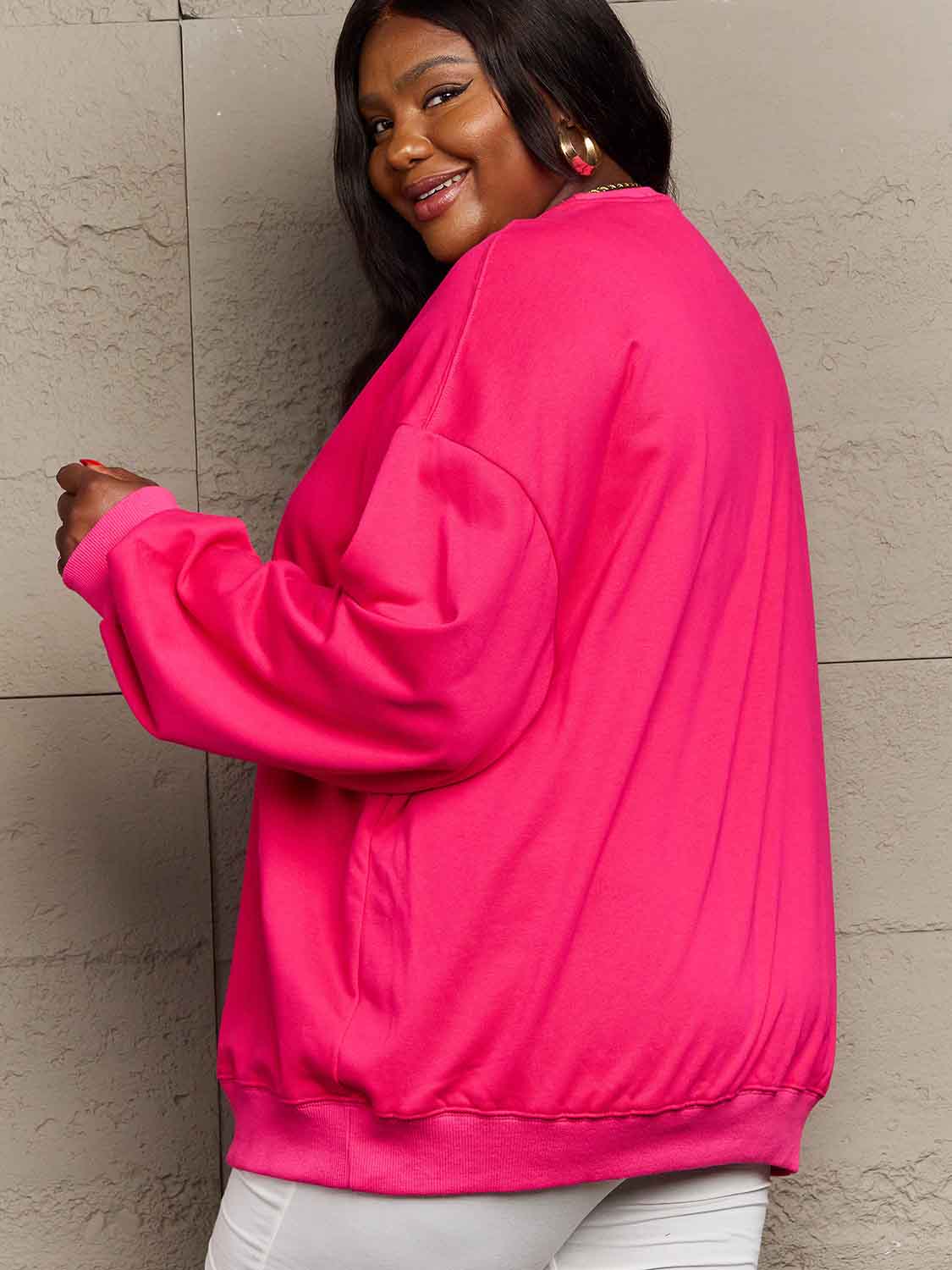 Simply Love Full Size Dropped Shoulder Sweatshirt - AllIn Computer