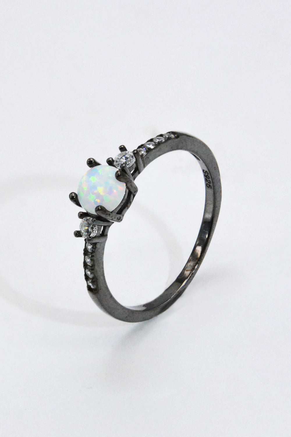 925 Sterling Silver Round Opal Ring - AllIn Computer