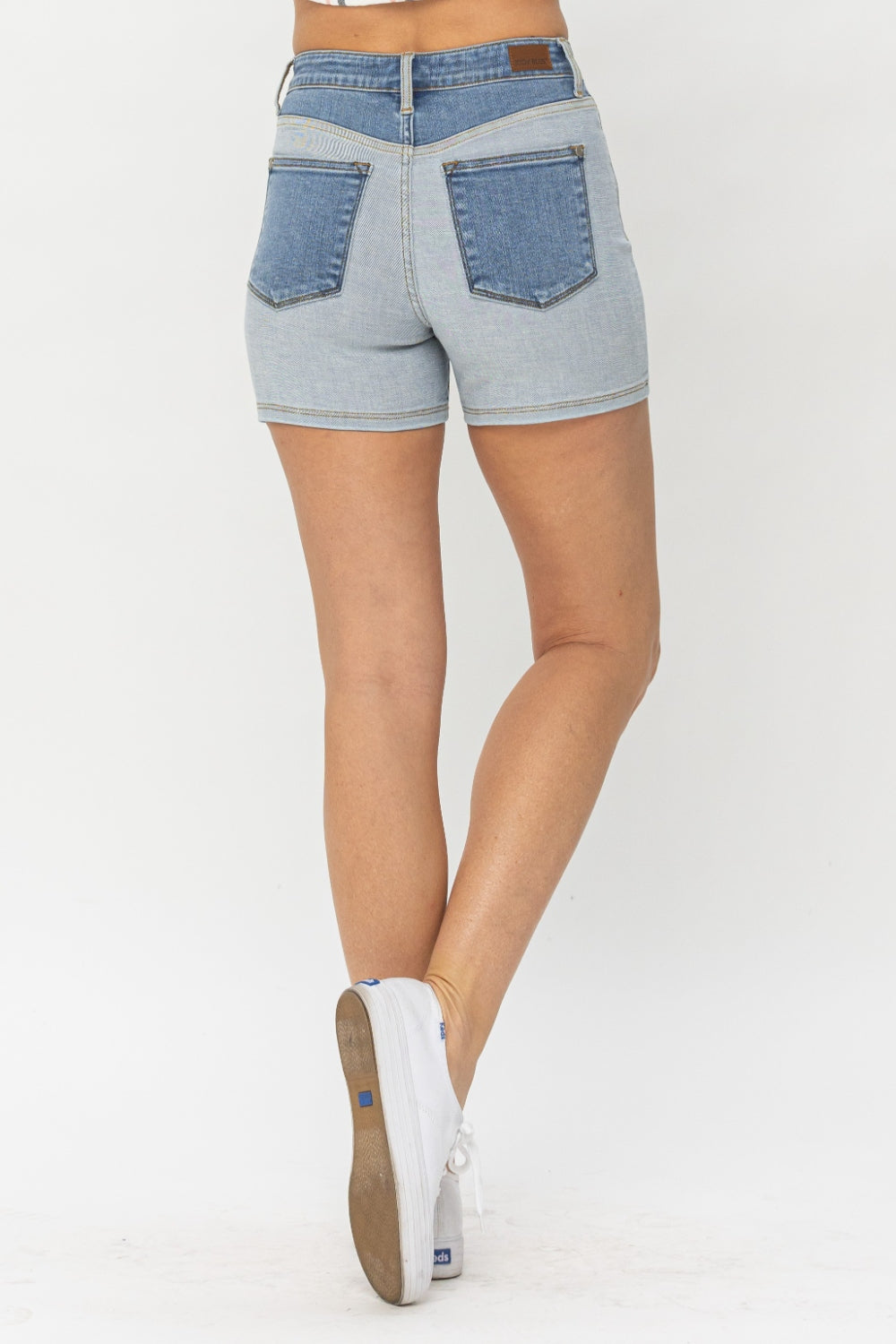 Judy Blue Full Size Color Block Denim Shorts - AllIn Computer