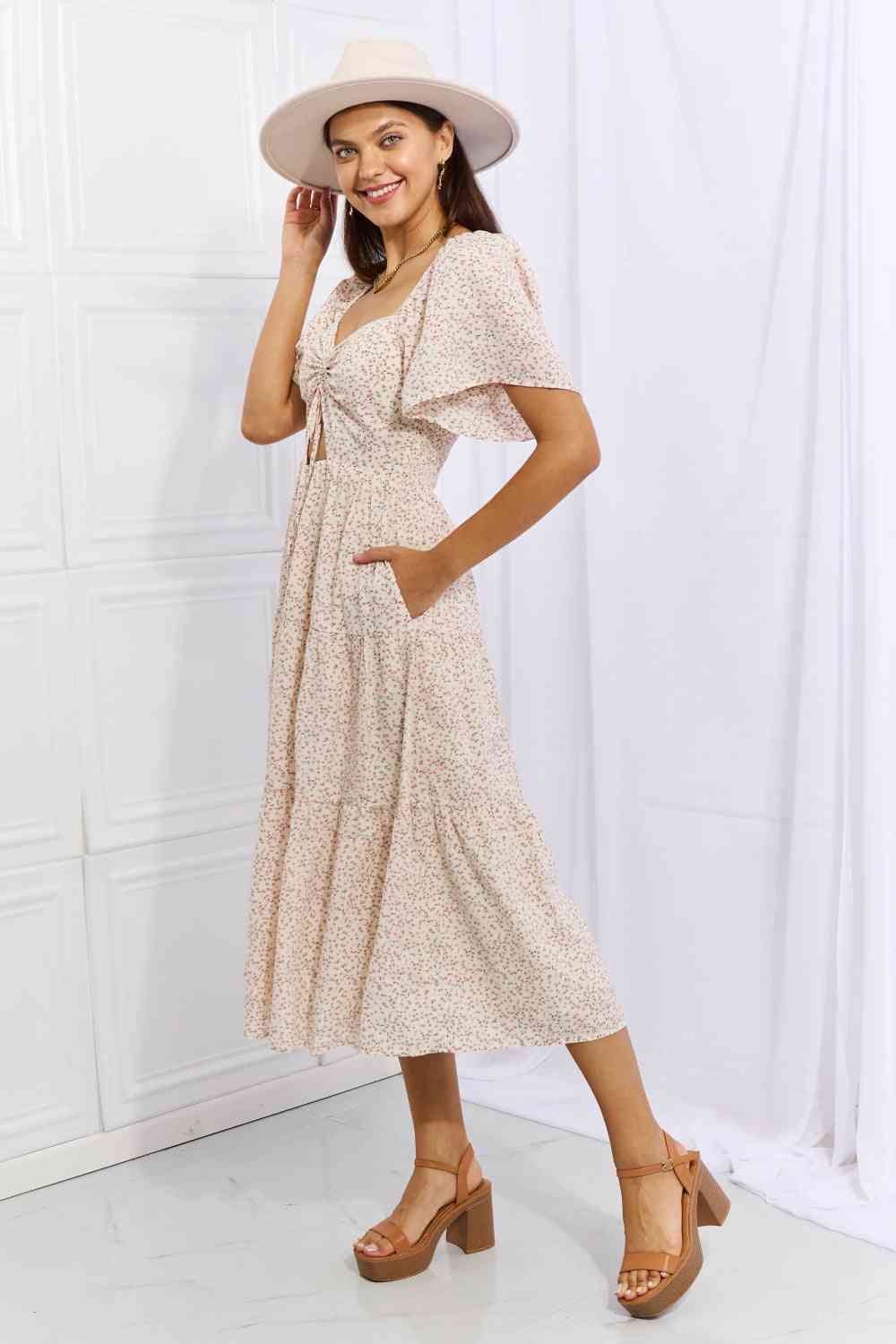 HEYSON Let It Grow Full Size Floral Tiered Ruffle Midi Dress - AllIn Computer