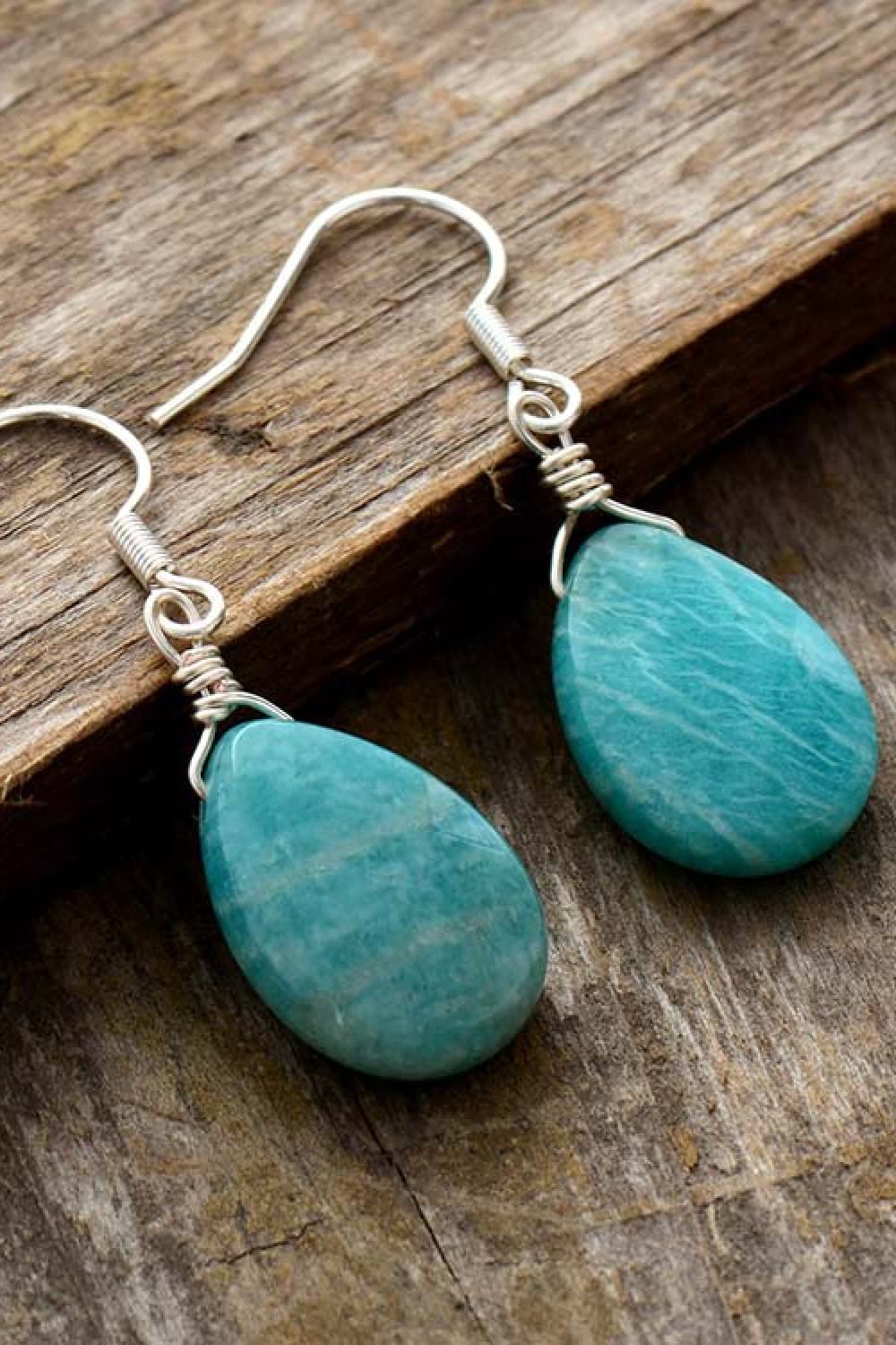 Handmade Natural Stone Teardrop Earrings - AllIn Computer