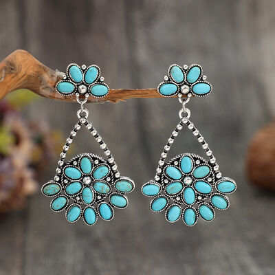 Artificial Turquoise Teardrop Earrings - AllIn Computer