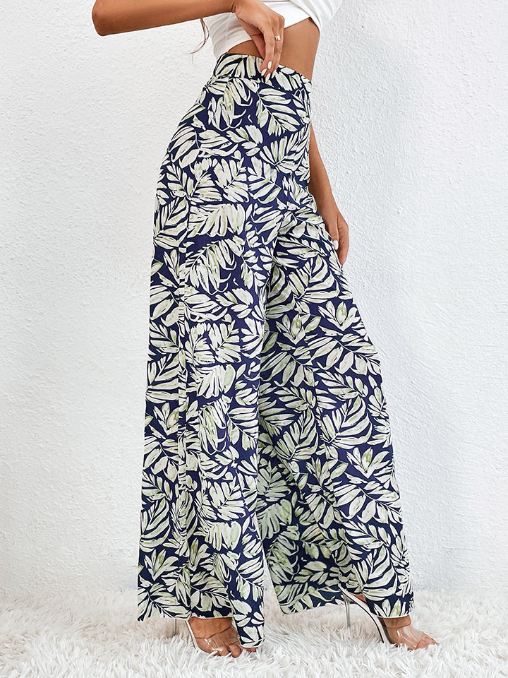 Printed Wide Leg Pants - AllIn Computer
