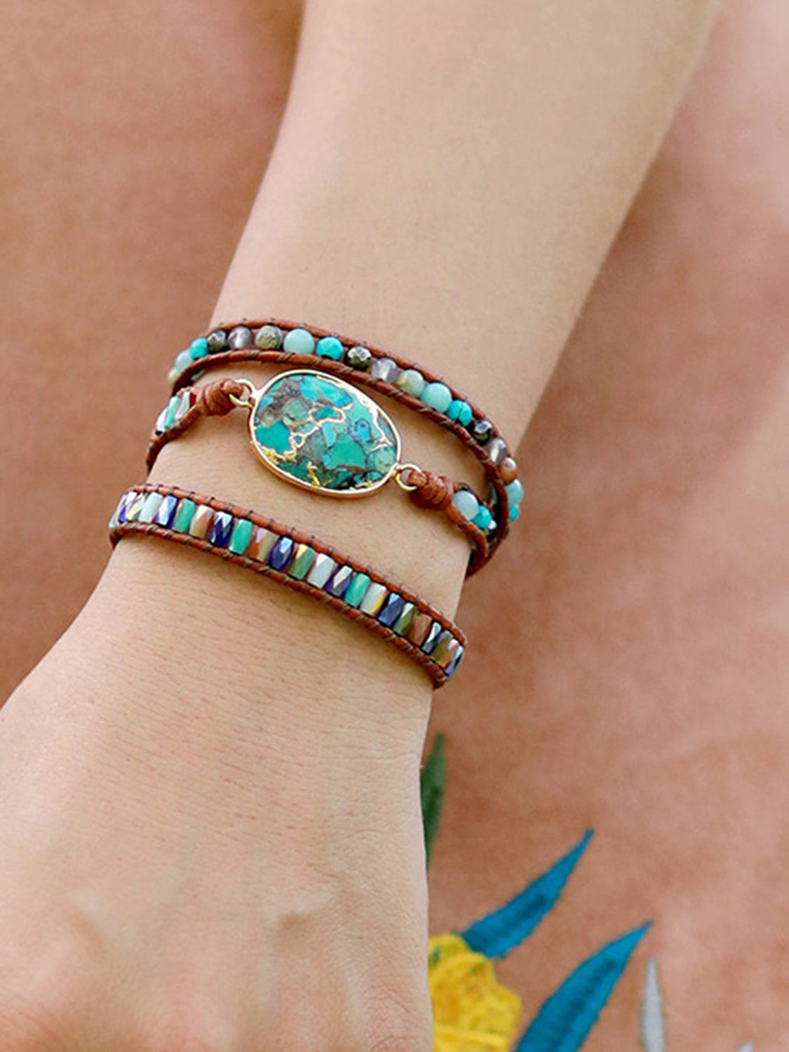 Triple-Layer Natural Stone Bracelet - AllIn Computer