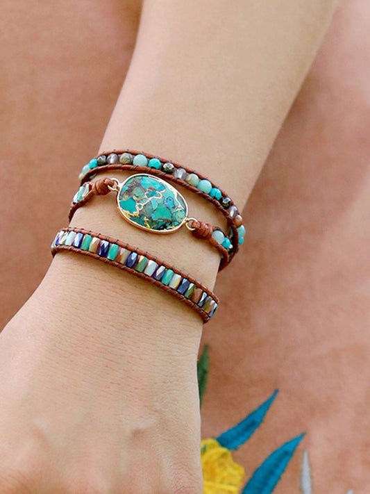 Triple-Layer Natural Stone Bracelet - AllIn Computer