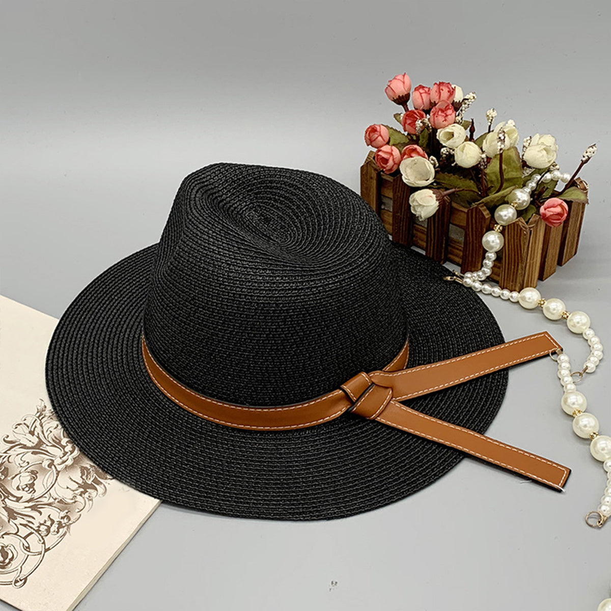 Wide Brim Paper Braided Hat - AllIn Computer