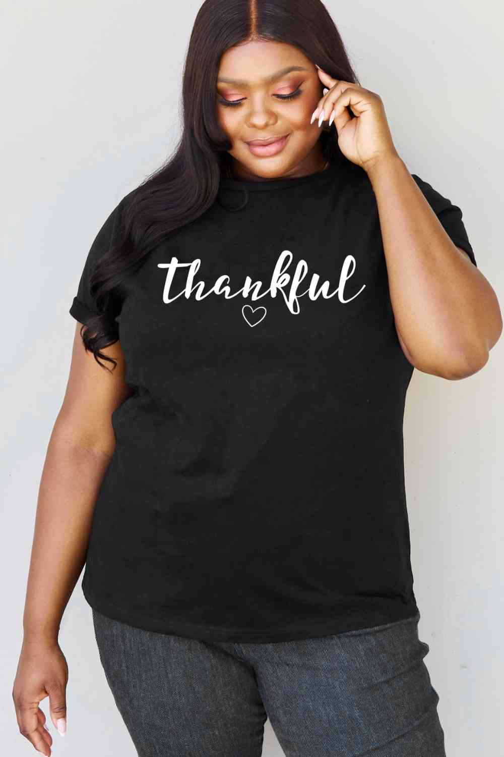Simply Love Full Size THANKFUL Graphic T-Shirt - AllIn Computer