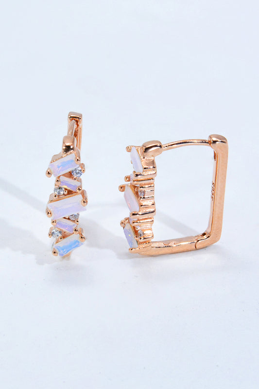 925 Sterling Silver Rectangle Natural Moonstone Earrings - AllIn Computer