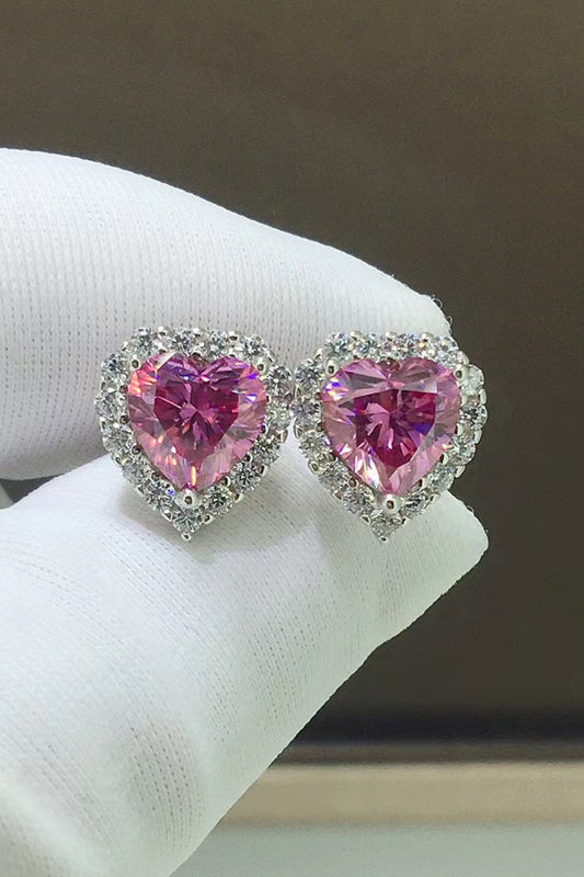 2 Carat Moissanite Heart-Shaped Earrings - AllIn Computer