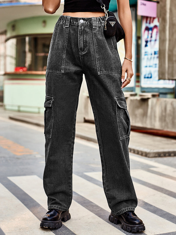Straight Leg Cargo Jeans - AllIn Computer