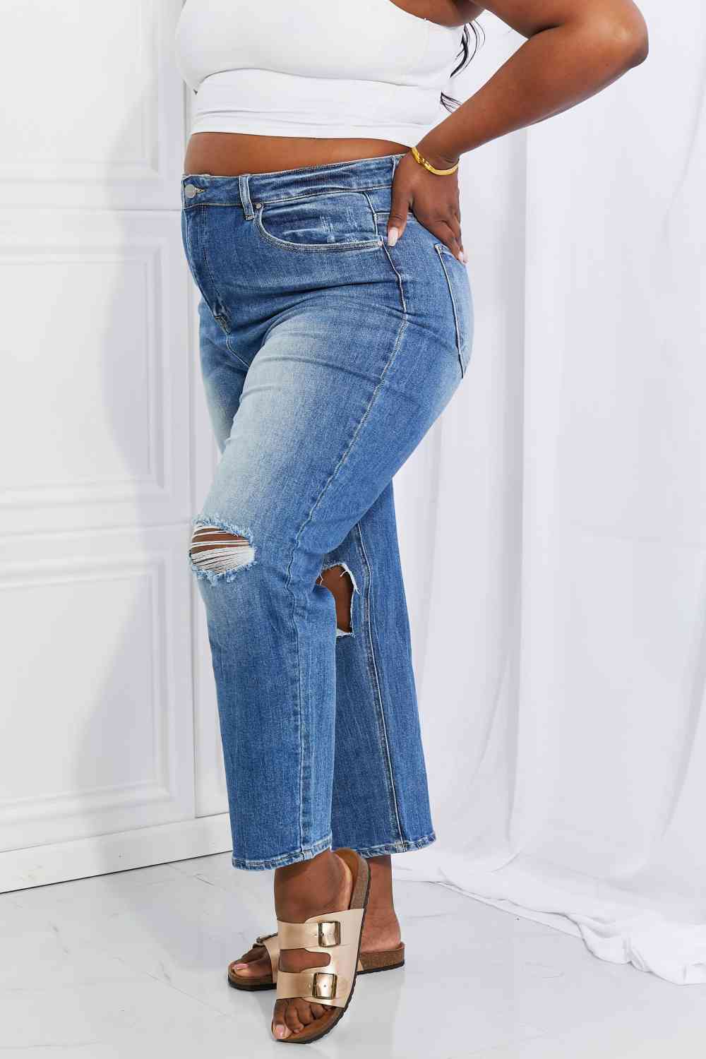 RISEN Full Size Emily High Rise Relaxed Jeans - AllIn Computer