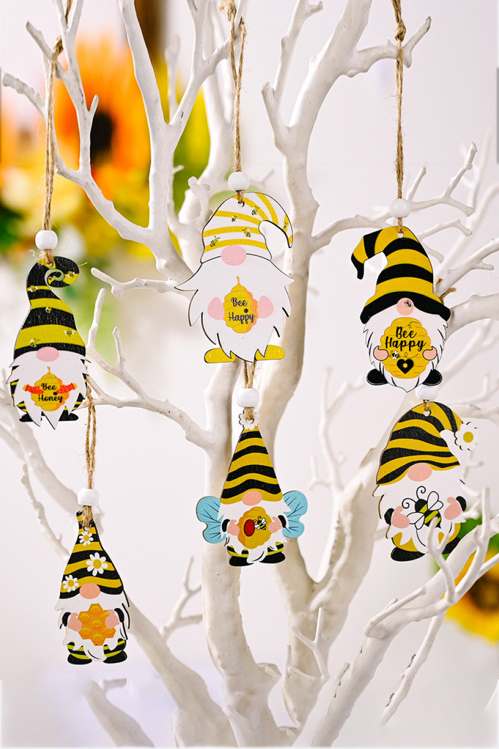 3-Pack Bee Wood Gnome Ornaments - AllIn Computer